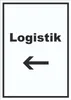 Logistik Schild mit Text und Richtungspfeil links Transport Produktbild-Vorschau 1
