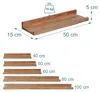 Nástěnná police Relaxdays, VxŠxH: 5 x 50 x 15 cm, ořechové Náhled obrázku produktu 4