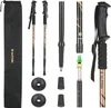 A collection of hiking poles and accessories laid out on a white background. Produktbild-Vorschau