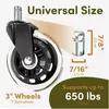 Stuhlrolle 5x Leise Bürostuhlrollen 11mm Universal Produktbild-Vorschau 4