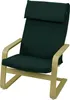 A dark green armchair with a wooden frame is shown against a white background. Produktbild-Vorschau