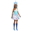 Mattel HRR14 Licorne Barbie brune avec robe arc-en-ciel Voir les images du produit 4