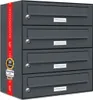 4er Briefkasten Anthrazit Anlage 4 Fach Wandbriefkasten Produktbild-Vorschau 1