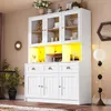 Flieks Armoire de cuisine Hochschrank avec LED, buffet de Voir les images du produit 3