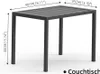 A product shot of a small rectangular table with dimensions indicated. Produktbild-Vorschau