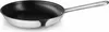 A stainless steel frying pan with a black non-stick interior and a silver handle, shown from a side angle on a white background. Podgląd zdjęcia produktu