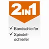 A graphic indicating a 2-in-1 product with two features listed below. Podgląd zdjęcia produktu