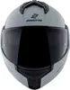 A front view of a gray motorcycle helmet. Produktbild-Vorschau