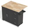 Grote, mobiele keukentafel, 137x43(76)x92 cm, eikenhout, Productafbeelding-voorbeeld 20