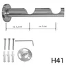 Gardinenstange mit Wandhalterung I Metall Edelstahl Look Produktbild-Vorschau 2