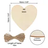 Kurtzy 50-er Pack Holzherzen mit 10m Jute Schnur - 10x10cm Produktbild-Vorschau 2