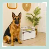 Relaxdays Futterstation Hund, 2 Hundenäpfe, Stauraum, Produktbild-Vorschau 2