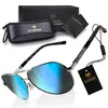 Aviator Sonnenbrille Herren Polarisiert UV400, Blaue Gläser Produktbild-Vorschau 1