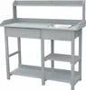 Table de jardin Table à plantes grise 117 x 45 x 121 cm Voir les images du produit 1