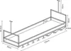 A line drawing diagram of a ceiling-mounted wine rack with dimensions indicated. Náhľad obrázku produktu