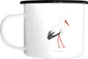 Mr. & Mrs. Panda Emaille Tasse Storch - Weiß - Geschenk, Produktbild-Vorschau 1