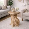 Massiver Beistelltisch FUNGO 40cm Teakholz Produktbild-Vorschau 1