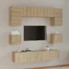 vidaXL 8 tlg. TV Schrank Set Sonoma Eiche Holzwerkstoff - Produktbild-Vorschau 2