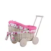 Luna Puppenwagen Und Puppenwiege Aus Weide Bordüre In Rosa Produktbild-Vorschau 8