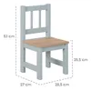 A diagram showing the dimensions of a child's chair. Produktbild-Vorschau