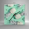 Wanduhr - Quadrat - Glasuhr - Ananas Obst Saft - 40x40cm - Produktbild-Vorschau 3
