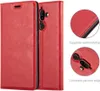 A red phone case is shown, with close-up shots highlighting its features and craftsmanship. Náhled obrázku produktu