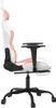 vidaXL Gaming-Stuhl mit Massage & Fußstütze Weiß und Rosa Produktbild-Vorschau 5
