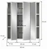 Solero spiegelkast 3 spiegeldeuren wit hoogglans, wit. Productafbeelding-voorbeeld 4