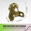 A plush dinosaur-shaped pillow with dimensions indicated by arrows and text. Podgląd zdjęcia produktu