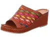 Gemini Damen Pantolette Leder Flechtoptik bunt Keilabsatz Produktbild-Vorschau 5