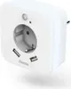 A white Hama LED night light with a European-style socket and two USB ports, shown against a white background. Voir les images du produit
