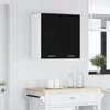 A wall-mounted cabinet with black doors and a white frame is shown against a white wall. Produktbild-Vorschau