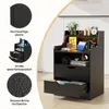 Nachttisch mit LED-Beleuchtung 72.5cm hoch mit 2 Schubladen Produktbild-Vorschau 4