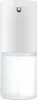 A white automatic foaming soap dispenser with a clear reservoir showing the liquid inside. Produktbild-Vorschau