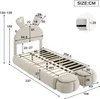 MODFU Kinderbett Polsterbett 90×200 mit warmfarbene LED, Produktbild-Vorschau 8