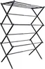 A black, collapsible drying rack with multiple levels. Podgląd zdjęcia produktu