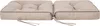 A close-up, straight-on view of a beige bench cushion with dark brown piping and tufting. Náhled obrázku produktu
