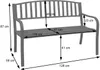 A diagram of a garden bench with dimensions indicated by arrows and text. Produktbild-Vorschau