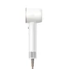 A white hairdryer with gold accents is shown against a white background. Produktbild-Vorschau