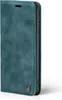 A teal flip phone case is shown from the side against a white background. Produktbild-Vorschau