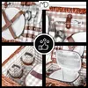 Cesto da picnic in vimini intrecciato per 4 persone, borsa Anteprima dell’immagine prodotto 9