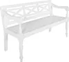 vidaXL Ławka Batavia biała 123 cm lite drewno mahoń - Ławki Podgląd zdjęcia produktu 2