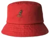 Kangol rollbar Washed Bucket Fischerhut aus reiner Baumwolle in rot