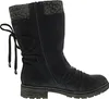 A black boot with a gray knitted cuff and lace-up detail on the back, shown from the side against a white background. Produktbild-Vorschau