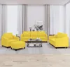 Design 4-tlg. Sofagarnitur mit Kissen Hellgelb Stoff, Produktbild-Vorschau 1