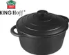 A black cast iron pot with a lid, shown on a white background. The brand logo and name are visible in the top left corner. Produktbild-Vorschau
