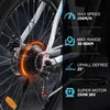 Close-up of an electric bicycle's rear wheel and drivetrain, with feature callouts on the right side. Produktbild-Vorschau