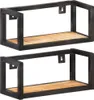 Eleganten-Stil Wandregale 2 Stk. 40 cm Raues Mangoholz Produktbild-Vorschau 1