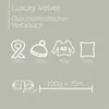Diagram showing average consumption of "Luxury Velvet" yarn for different items. Produktbild-Vorschau