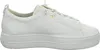 A side view of a white leather sneaker. Voir les images du produit